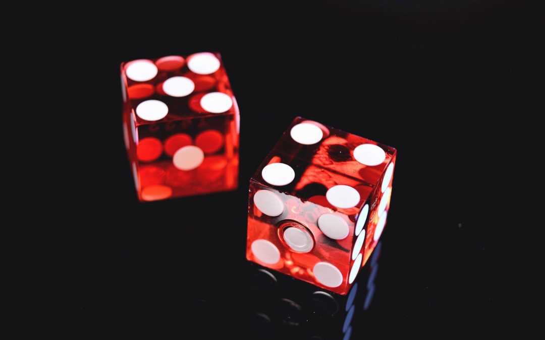 Closeup Photo of Two Red Dices Showing 4 and 5